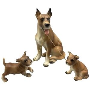 Vintage‎ Lipper and Mann Creations Great Dane Chained Figurines Dogs Japan
